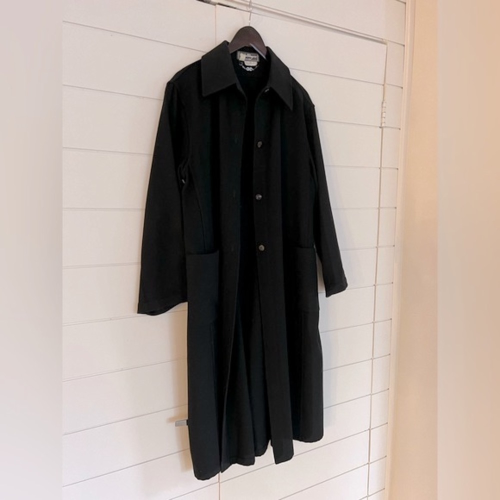 Salvatore Ferragamo Black Long Wool Coat Liner - Picture 3 of 11